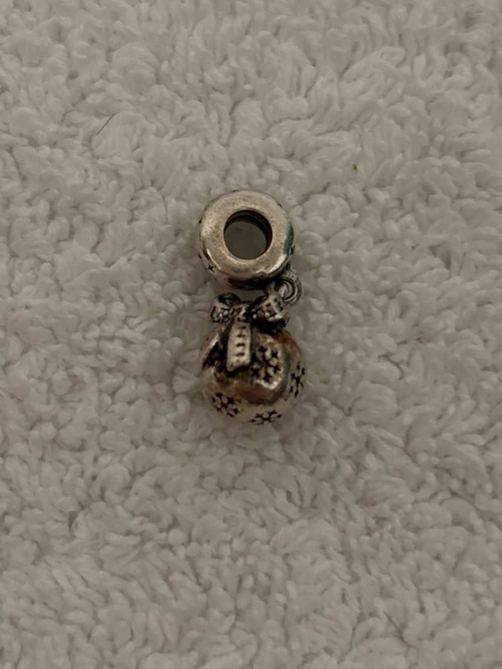 Sterling Silver Charm Pendant - Pandora snowflake bow Christmas charm